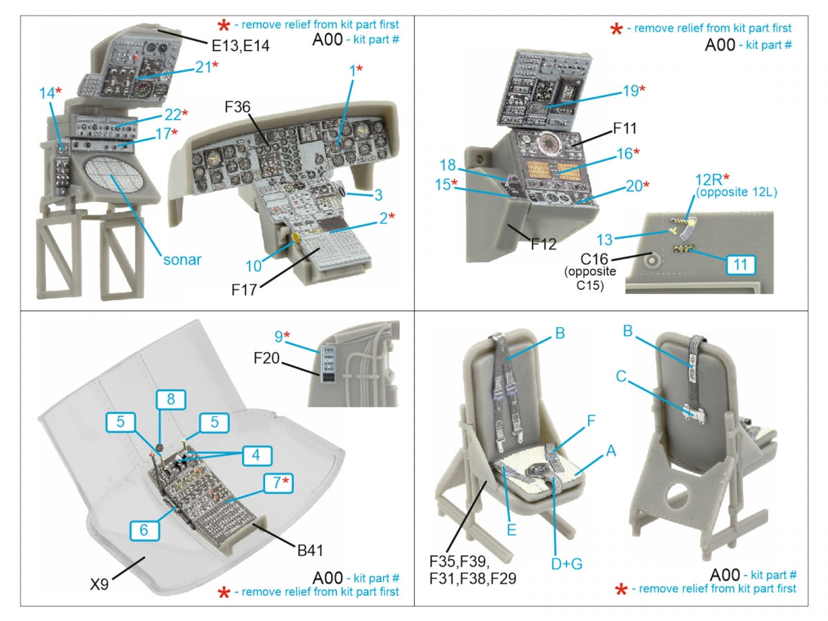 Quinta Studio QD48429 Westland Sea King HAS.1 3D-Printed &amp;amp; coloured Interior on decal paper (Airfix) 1/48 – imagen 2