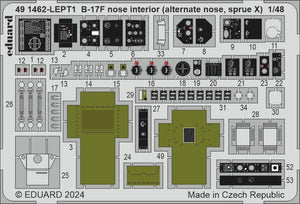 Eduard 491462 B-17F nose interior (alternate nose, sprue X) EDUARD 1/48