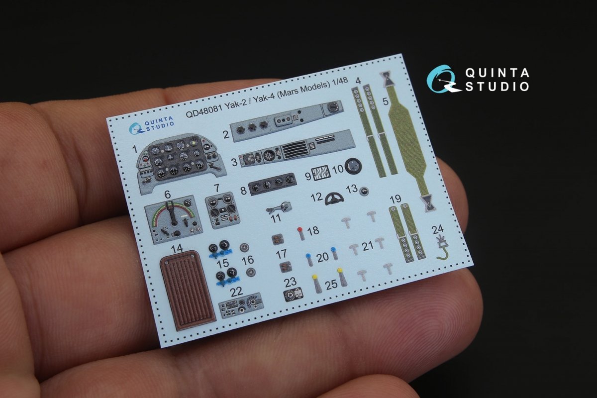 Quinta Studio QD48081 Yak-2/Yak-4 3D-Printed &amp;amp; coloured Interior on decal paper (for Mars Models kit) 1/48 – imagen 2