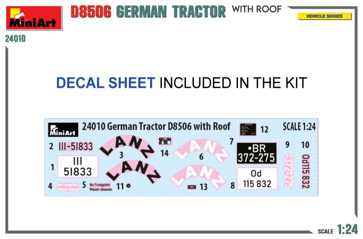 MiniArt 24010 Tracteur allemand D8506 avec toit 1/24 – image 2