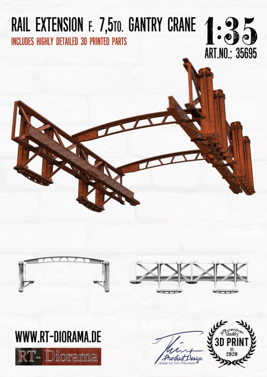 RT-Diorama 35695 Rail Extension f. 7.5 to. Gantry Crane 1/35 – image 2