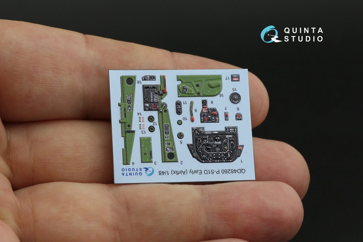 Quinta Studio QD48260 P-51D Early 3D-Printed &amp;amp; coloured Interior on decal paper ( Airfix ) 1/48 – immagine 11