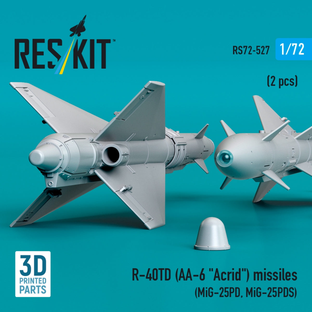 RESKIT RS72-0527 R-40TD (AA-6 &amp;quot;Acrid&amp;quot;) missiles (2 pcs) (3D Printed) 1/72 – Bild 2