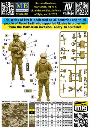 Master Box 24085 Russian-Ukrainian War series, Kit No 1. Ukrainian soldier, Defence of Kyiv, March 2022 1/24 – imagen 2