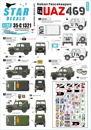 Décalcomanies étoiles 35-C1321 UAZ-469 1/35