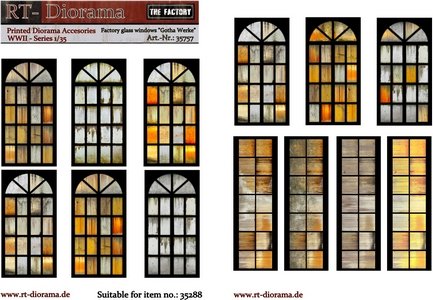 RT-Diorama 35757 Printed Accessories: Factory glass windows &amp;quot;Gotha Werke&amp;quot; 1/35