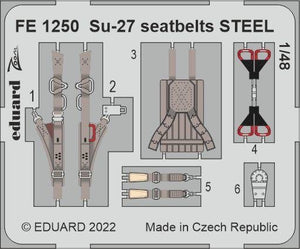 Ceintures de sécurité Eduard FE1250 Su-27 en acier Great Wall Hobby 1/48