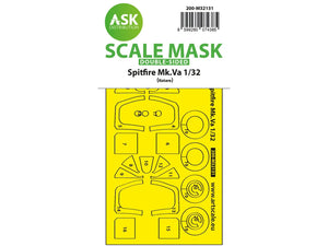 Art Scale Kit M32131 Spitfire Mk.Va Double-Sided Express Fit and Self Adhesive Mask for Kotare 1/32