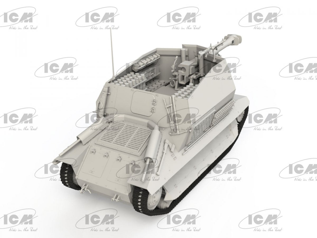 ICM 35340 10.5cm leFH 16(Sf) auf Geschutzwagen FCM36 (f) 1/35 – immagine 5