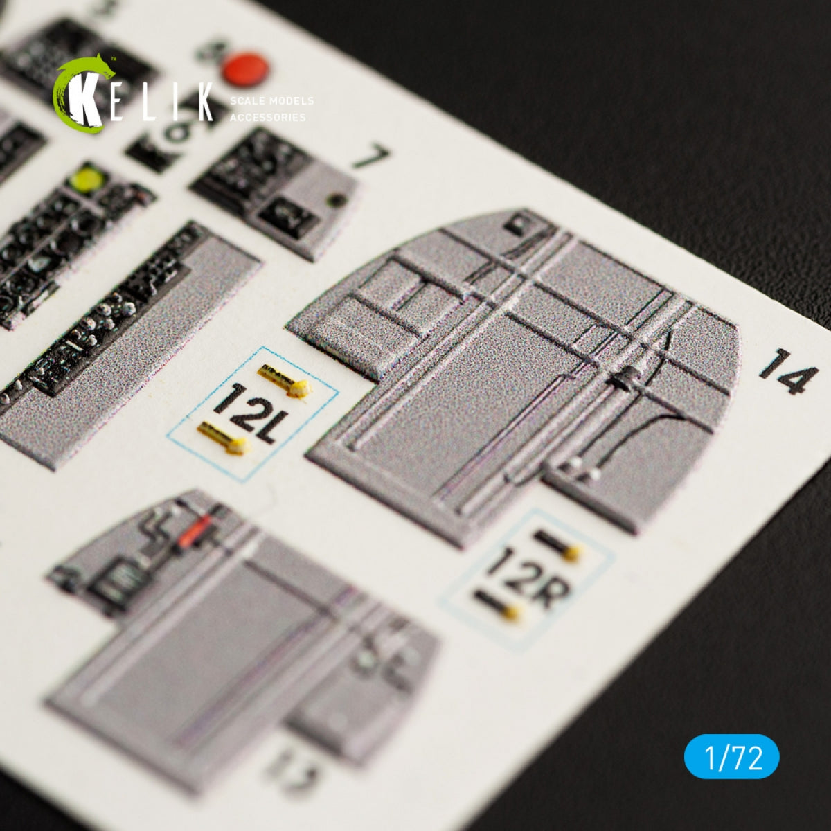 KELIK K72034 RF-4E &amp;quot;PHANTOM II&amp;quot; INTERIOR 3D DECALS FOR HASEGAWA KIT 1/72 – zdjęcie 5