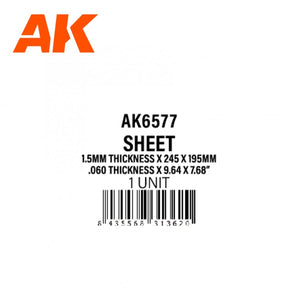 AK Interactive AK6577 1.5MM THICKNESS X 245 X 195MM – STYRENE SHEET – (1 UNITS) – Bild 2