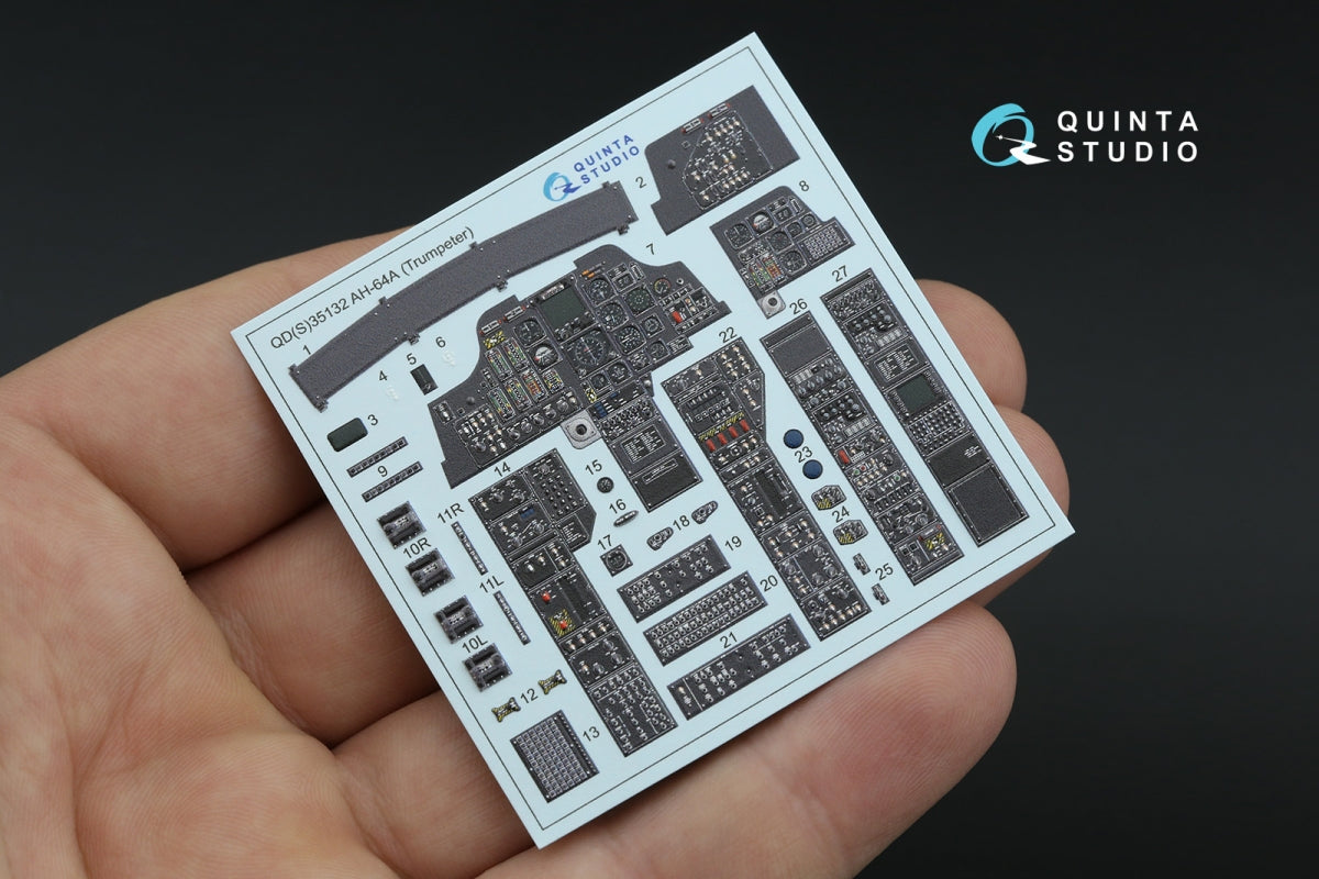 Quinta Studio QDS-35132 AH-64A 3D-Printed coloured Interior on decal paper (Trumpeter) (Small version) 1/35 – imagen 3