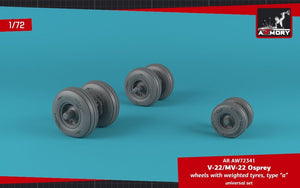 Armory Models AW72341 V-22/MV-22 Osprey wheels w/ weighted tires type “a” 1/72 – imagen 4