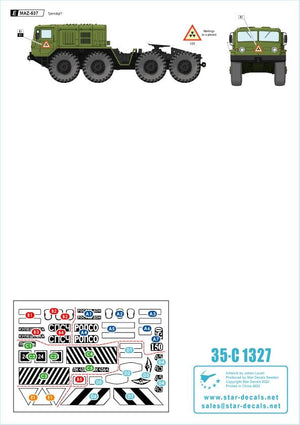 Star Decals 35-C1327 MAZ-537. Transporteur lourd soviétique 8x8 MAZ-537 et MAZ-537 G. Utilisateurs militaires et civils (Ministère russe de la Sécurité et Aeroflot). Échelle 1/35. – image 3