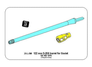 Aber 35L-290 Lufa 122mm D-25S do rosyjskiego działa SU-102 (Trumpeter) 1/35 – imagen 4
