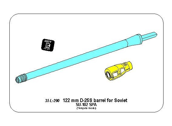 Aber 35L-290 Lufa 122mm D-25S do rosyjskiego działa SU-102 (Trumpeter) 1/35 – imagen 4