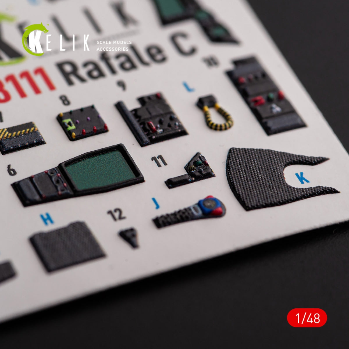 KELIK K48111 Rafale C - interior 3D decals for Academy/Revell kit 1/48 – imagen 2
