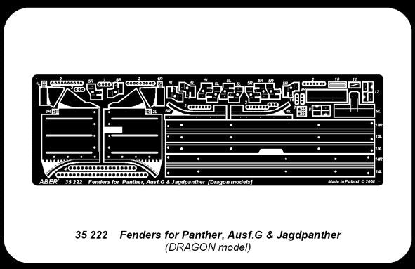 Aber 35222 Fenders for Panther Ausf.G and Jagdpanther 1/35 – zdjęcie 4