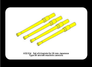 Aber A32014 Set of 4 barrels for Japanese 20 mm Type 99 aircraft machine cannons 1/32 – imagen 5