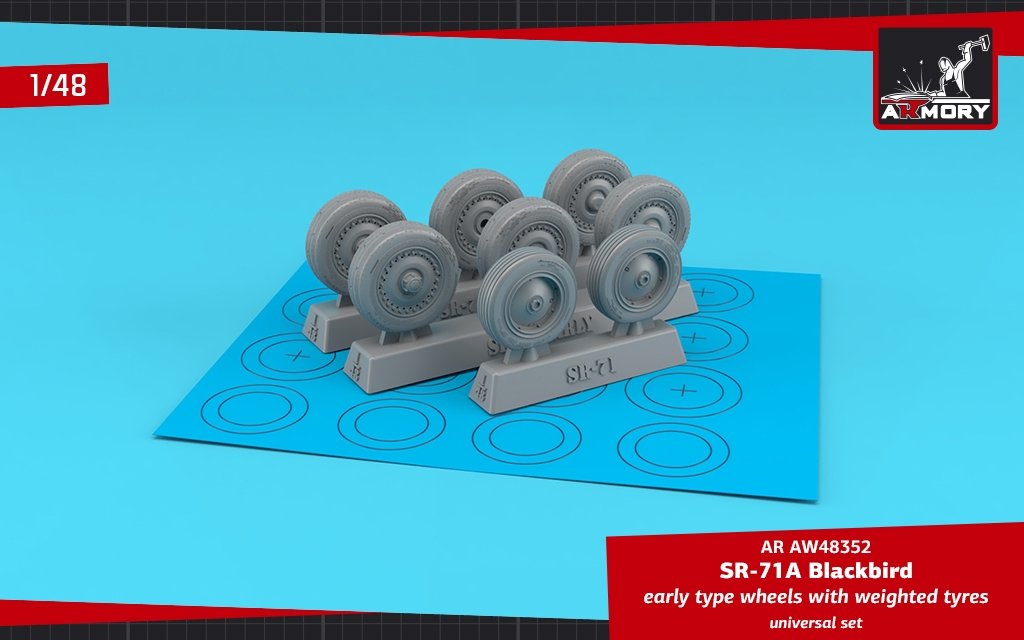 Armory Models AW48352 SR-71A Blackbird early type wheels w/ weighted tyres 1/48