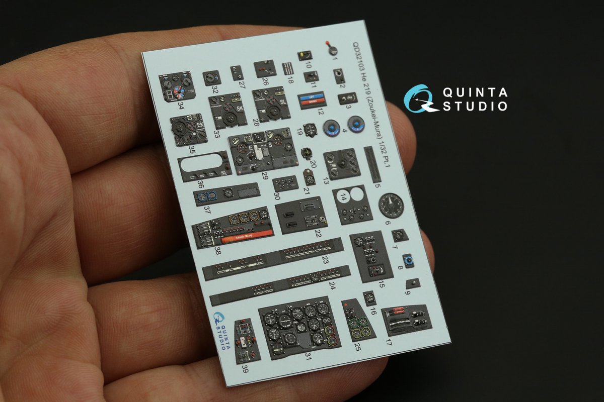 Quinta Studio QD32103 He 219 3D-Printed &amp;amp; coloured Interior on decal paper ( ZM SWS ) 1/32 – zdjęcie 12