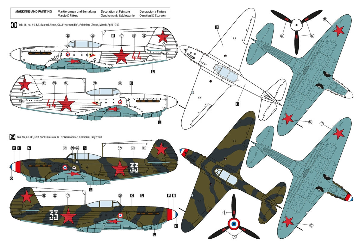 Hobby 2000 48034 Yak-1b GC 3 Normandie 1943 ( ACADEMY + CARTOGRAF + MASKI ) 1/48 – imagen 3