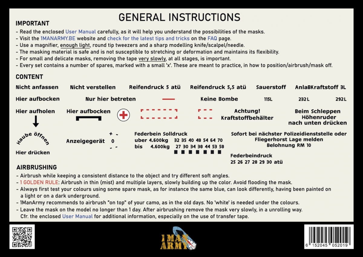 1 Man Army 48GEN305 Focke Wulf 190 A-Series Data Stencils 1/48 – Bild 2