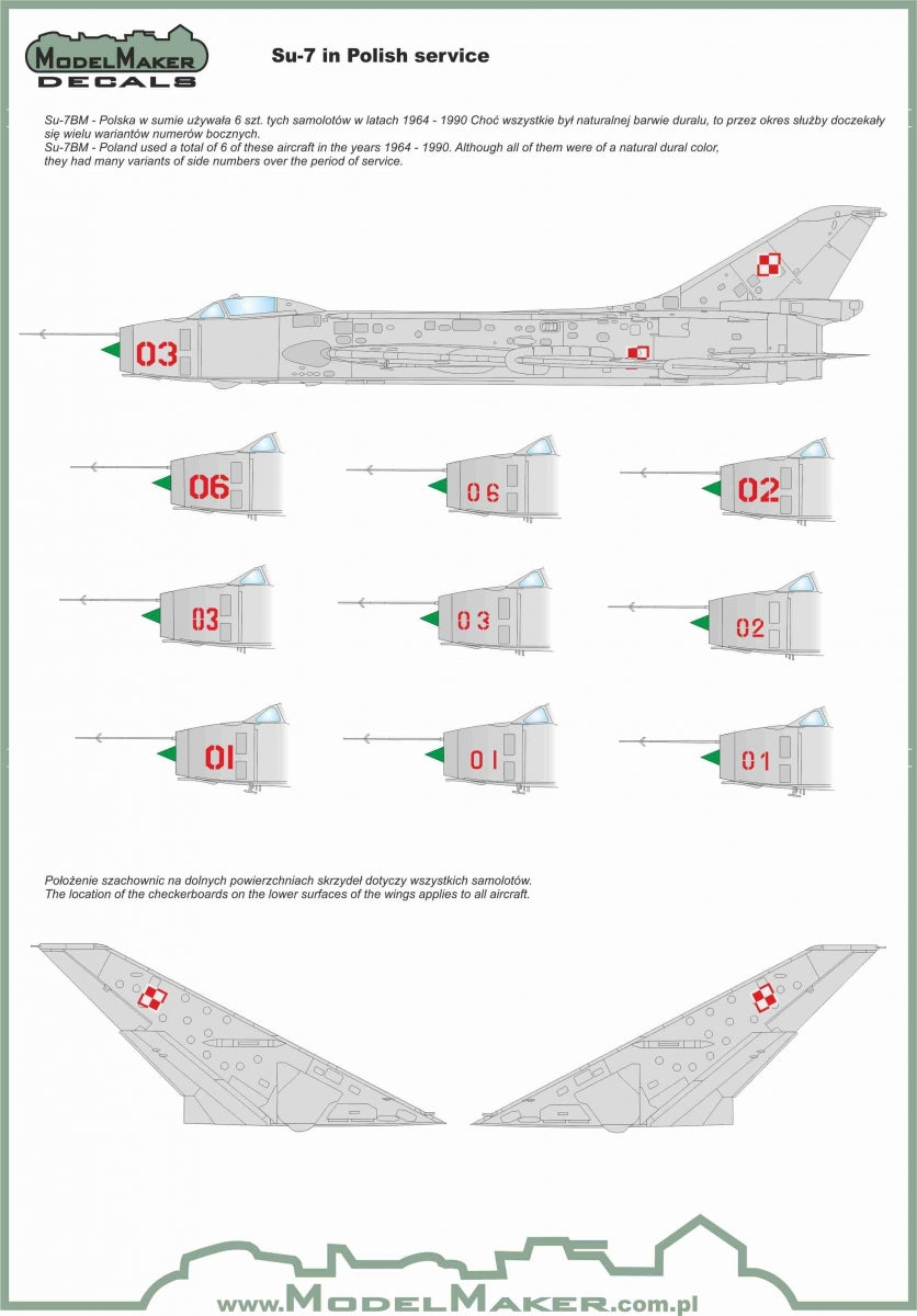 ModelMaker Decals D48009A Su-7 in Polish service 1/48 – immagine 2
