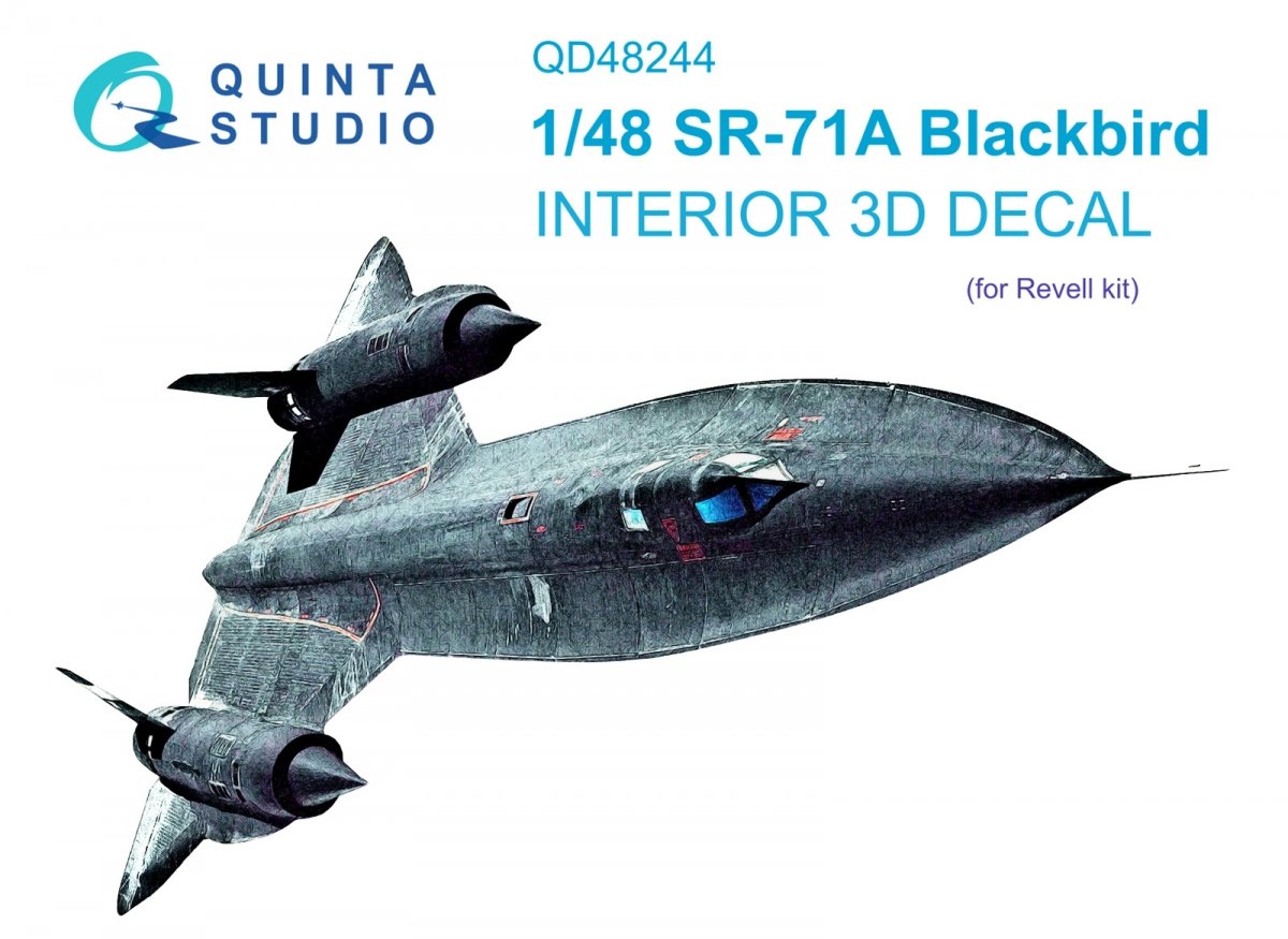 Quinta Studio QD48244 SR-71A 3D-Printed &amp;amp; coloured Interior on decal paper (Revell) 1/48