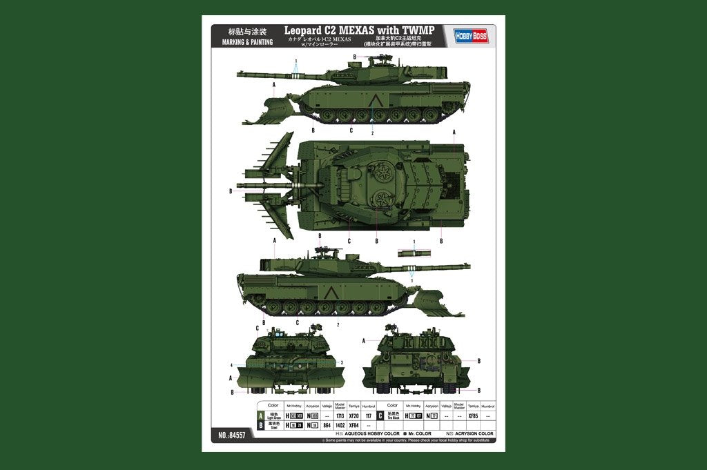 Hobby Boss 84557 Leopard C2 MEXAS with TWMP Track Width Mine Plow 1/35 – Bild 3