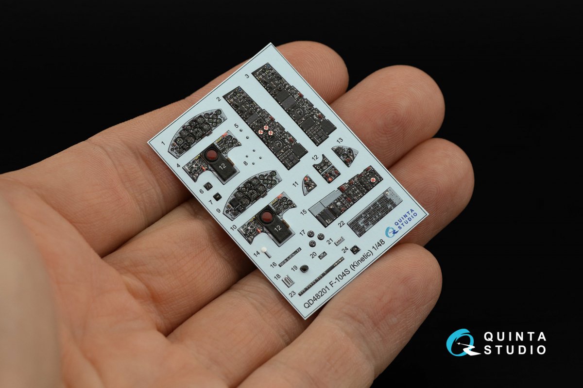 Quinta Studio QD48201 F-104S 3D-Printed &amp;amp; coloured Interior on decal paper (Kinetic) 1/48 – imagen 5