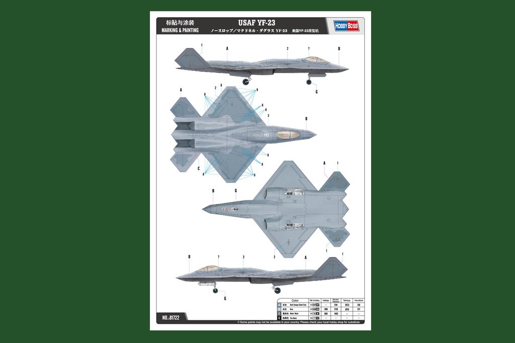 Hobby Boss 81722 USAF YF-23 1/48 – image 2