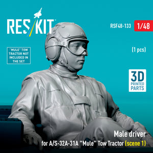 RESKIT RSF48-0133 Male driver for A/S-32A-31A "Mule" Tow Tractor (scene 1) (1 pcs) (3D Printed) 1/48