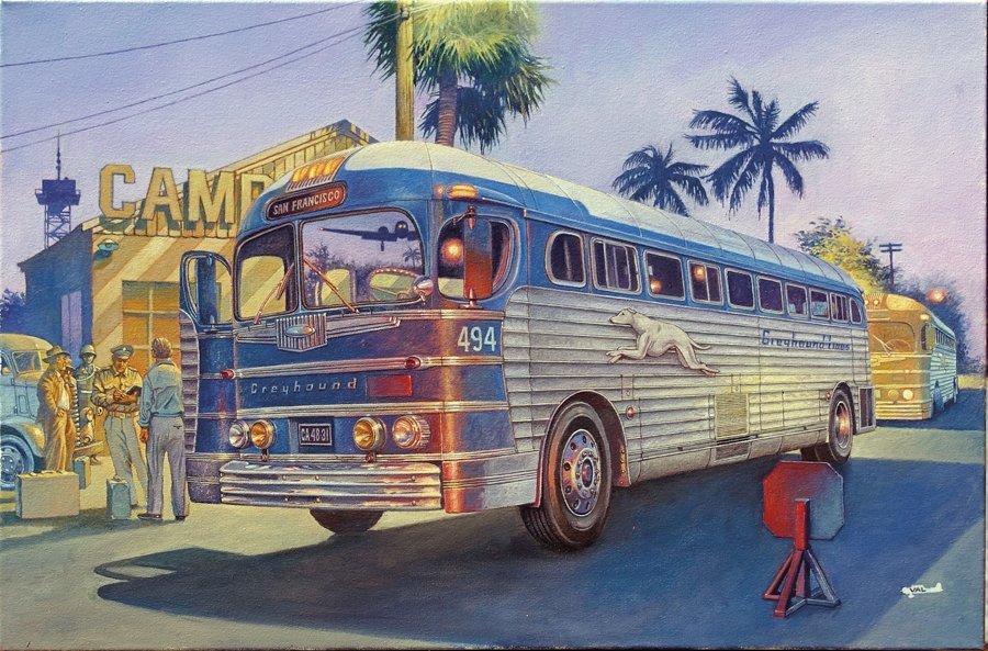 Roden 816 GMC PD3701 Autobus Silverside « Greyhound Lines » 1/35