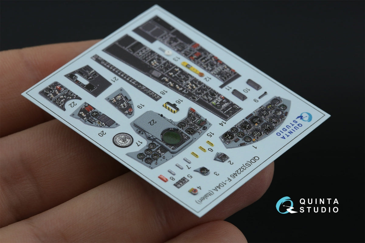 Quinta Studio QDS-32246 F-104A 3D-Printed &amp;amp; coloured Interior on decal paper (Italeri) (Small version) 1/32 – Bild 2