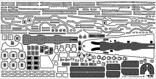 Pontos 37034FB USS BB-63 Missouri 1945 Advanced Detail Up Set for Hobbyboss Kit (Deck Blue 20B stained wooden deck) 1/350 – imagen 26