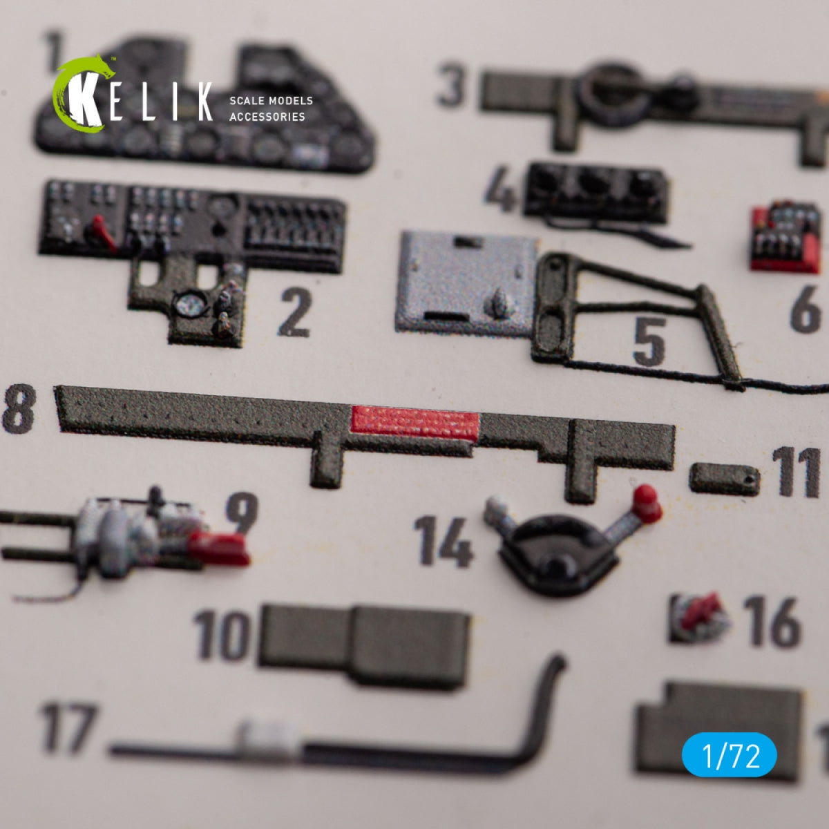 KELIK K72154 P-40K - interior 3D decals for Special Hobby kit 1/72 – Bild 3