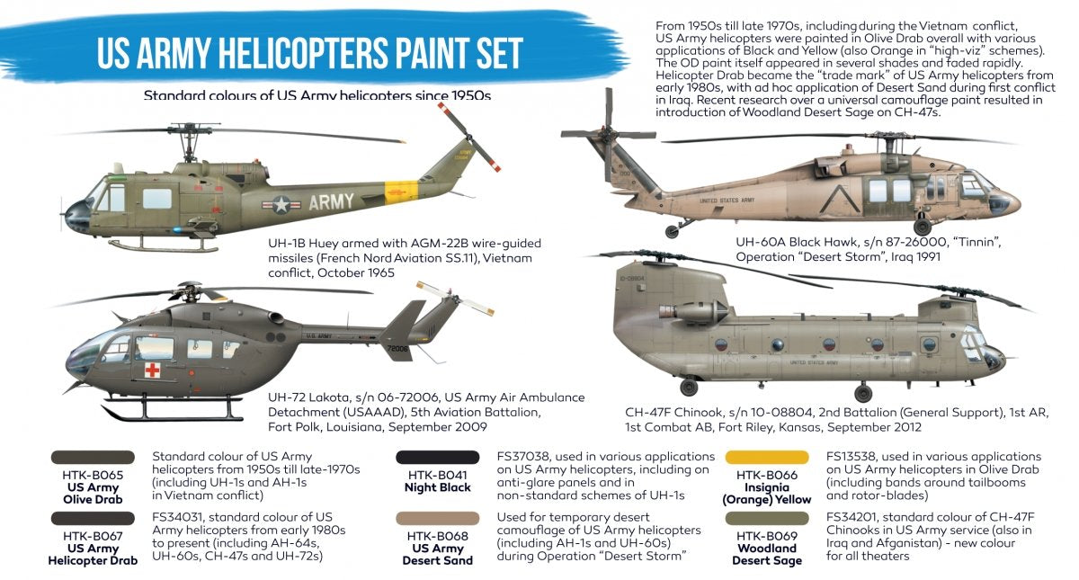 Hataka HTK-BS19 US Army Helicopters Paint Set (6x17ml) – Bild 2