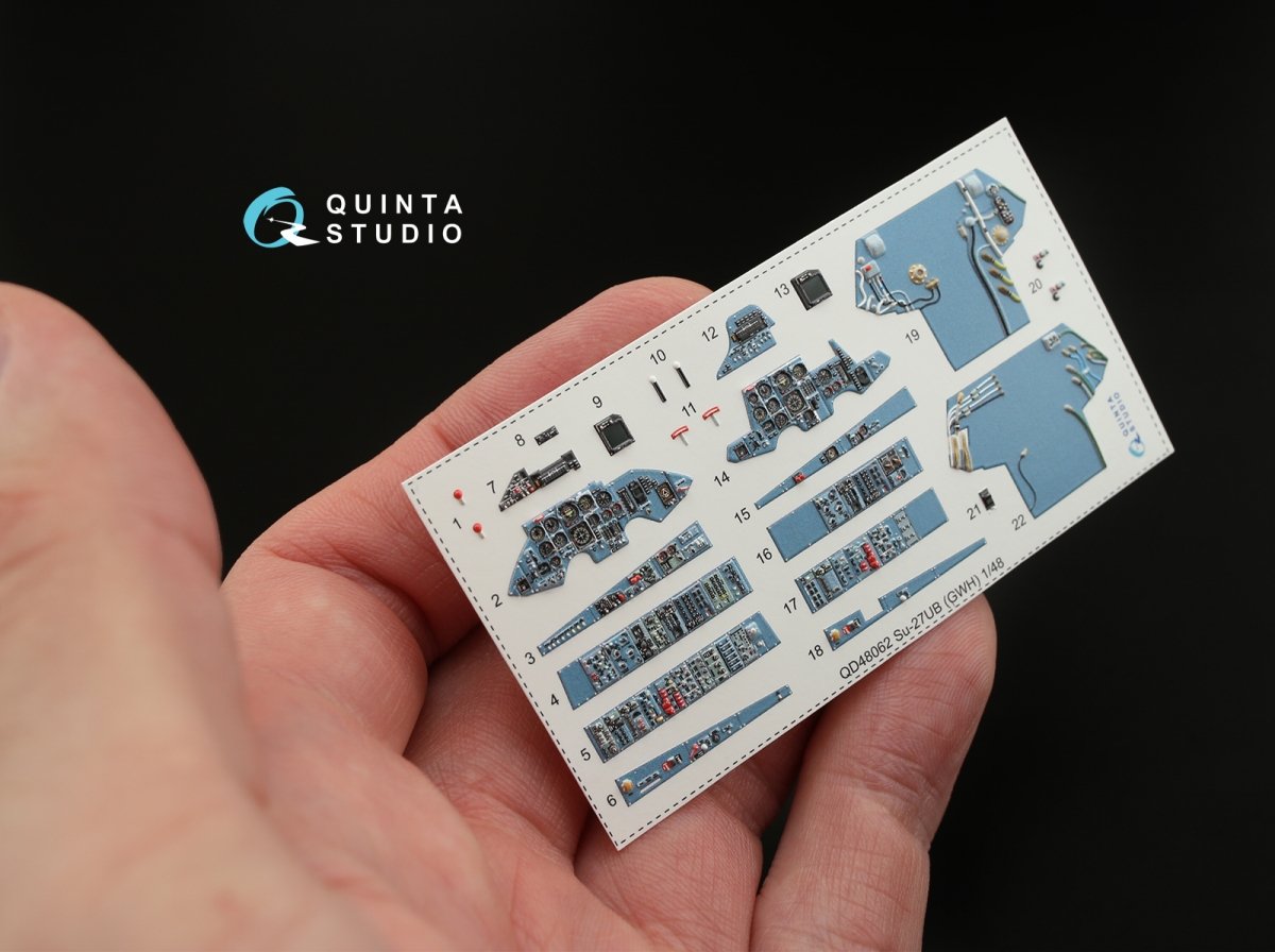Quinta Studio QD48062 Su-27UB 3D-Printed &amp;amp; coloured Interior on decal paper (for GWH kit) 1/48 – Bild 2