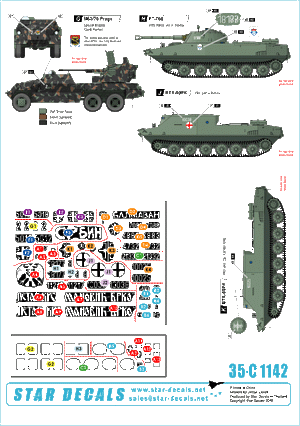 Star Decals 35-C1142 Serbian (SVK and VRS) M18 Hellcat, M36B2 Jackson, M84, PT-76B, BTR-50PK, M53/59 Praga SPAAG 1/35 – Bild 2