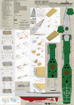 Pontos 35019F1 USS FFG Oliver Hazard Perry Class Long Hull Detail Up Set 1/350 – imagen 5