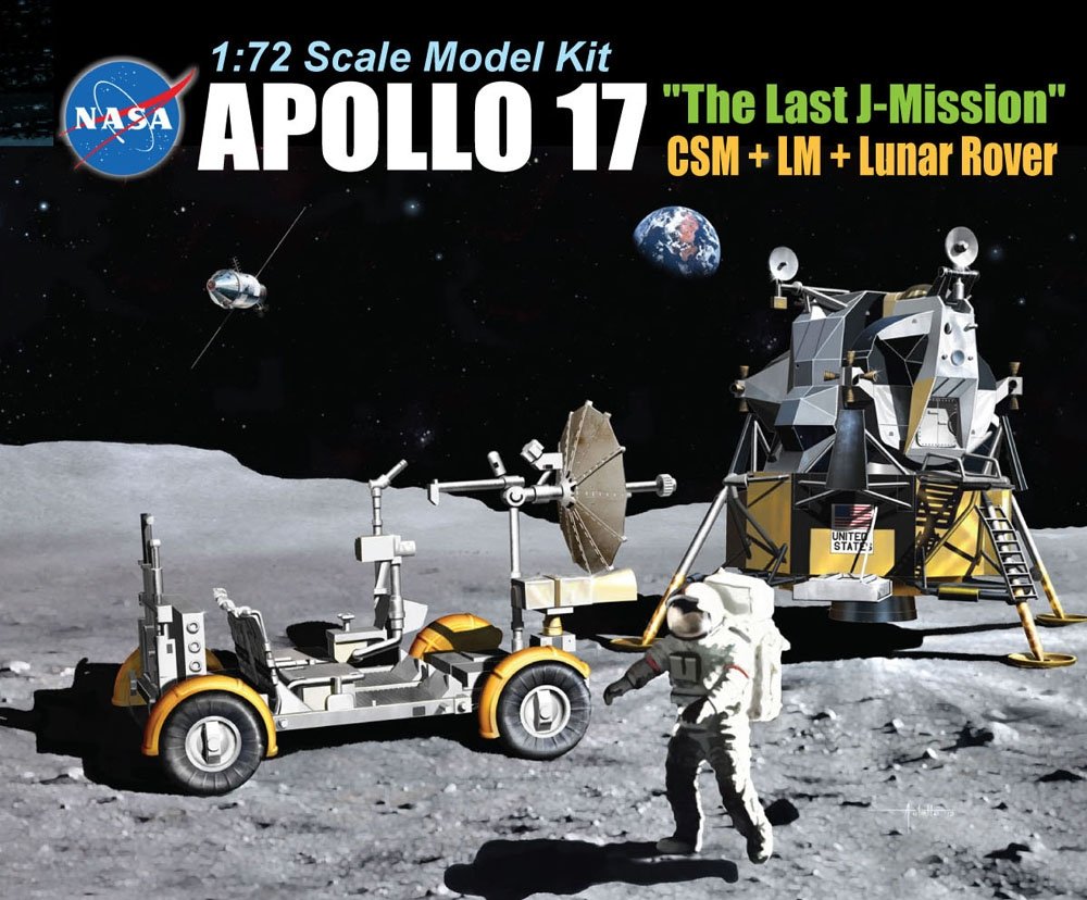 Dragon 11015 Apollo 17 "The Last J-Mission" CSM + LM + Lunar Rover 1/72