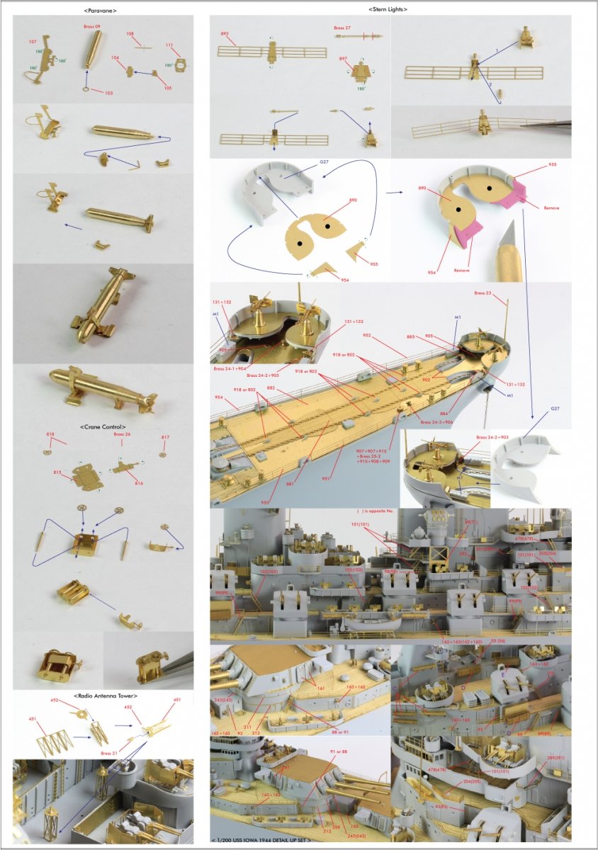 Pontos 22004F1 USS BB-61 Iowa 1944 Detail Up Set (Without wooden deck) 1/200 – zdjęcie 26