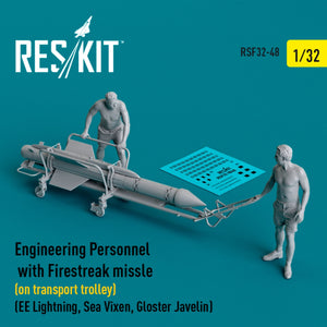 RESKIT RSF32-0048 Personnel du génie avec missile Firestreak (sur chariot de transport) (EE Lightning, Sea Vixen, Gloster Javelin) (Impression 3D) 1/32 – image 2