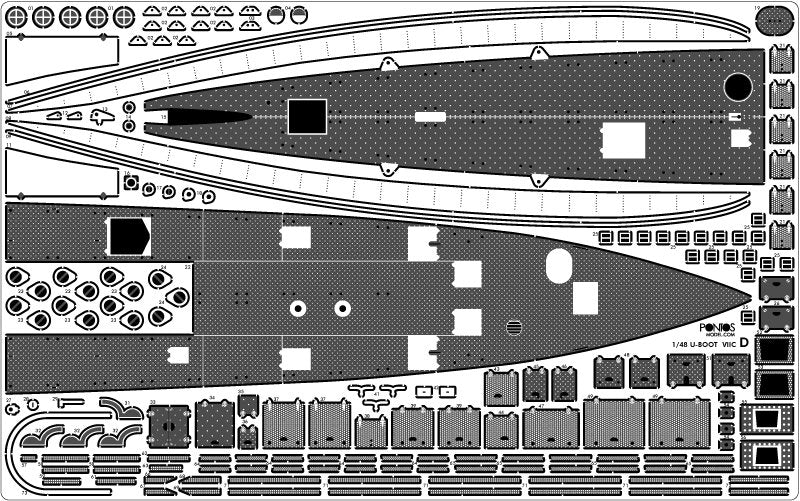 Pontos 48001F1 U-Boot Type VII C Detail up set 1/48 – imagen 9