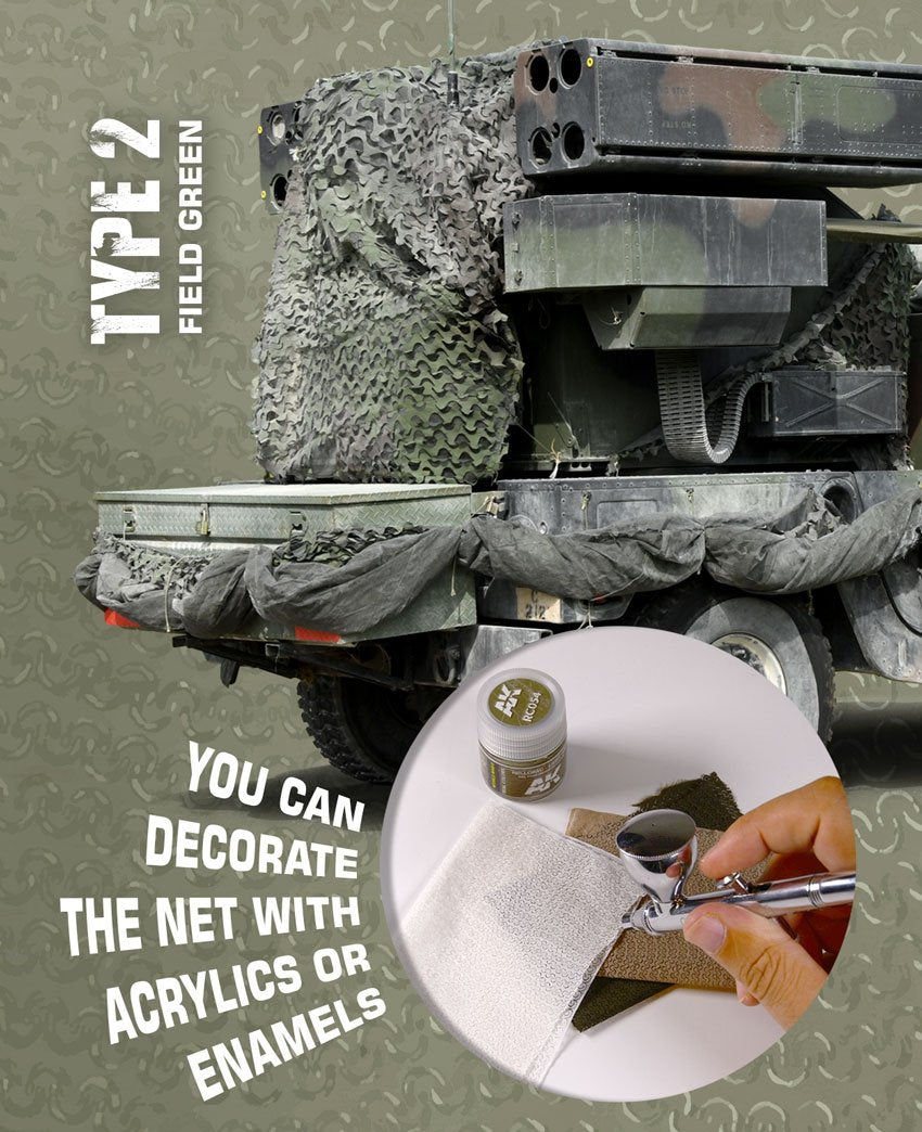 AK Interactive AK8067 CAMOUFLAGE NET FIELD GREEN TYPE 2 – Bild 2