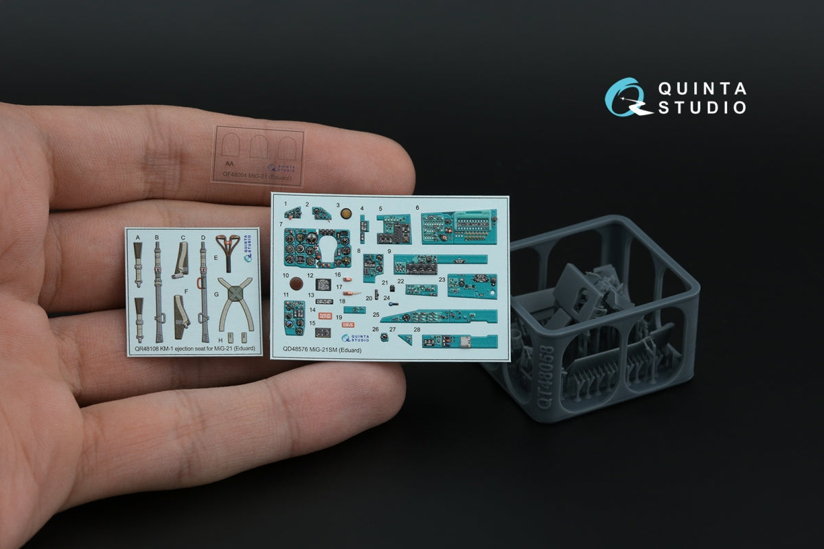 Quinta Studio QD+48576 MiG-21SM Fishbed-J 3D-Printed &amp;amp; coloured Interior on decal paper (Eduard) (with 3D-printed resin parts) 1/48 – zdjęcie 13