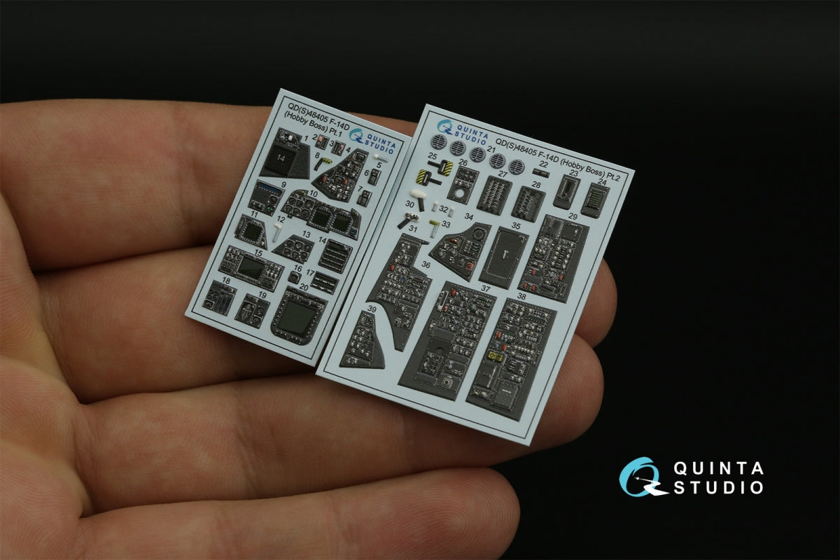 Quinta Studio QDS-48405 F-14D 3D-Printed &amp;amp; coloured Interior on decal paper (Hobby Boss) (Small version) 1/48 – Bild 5