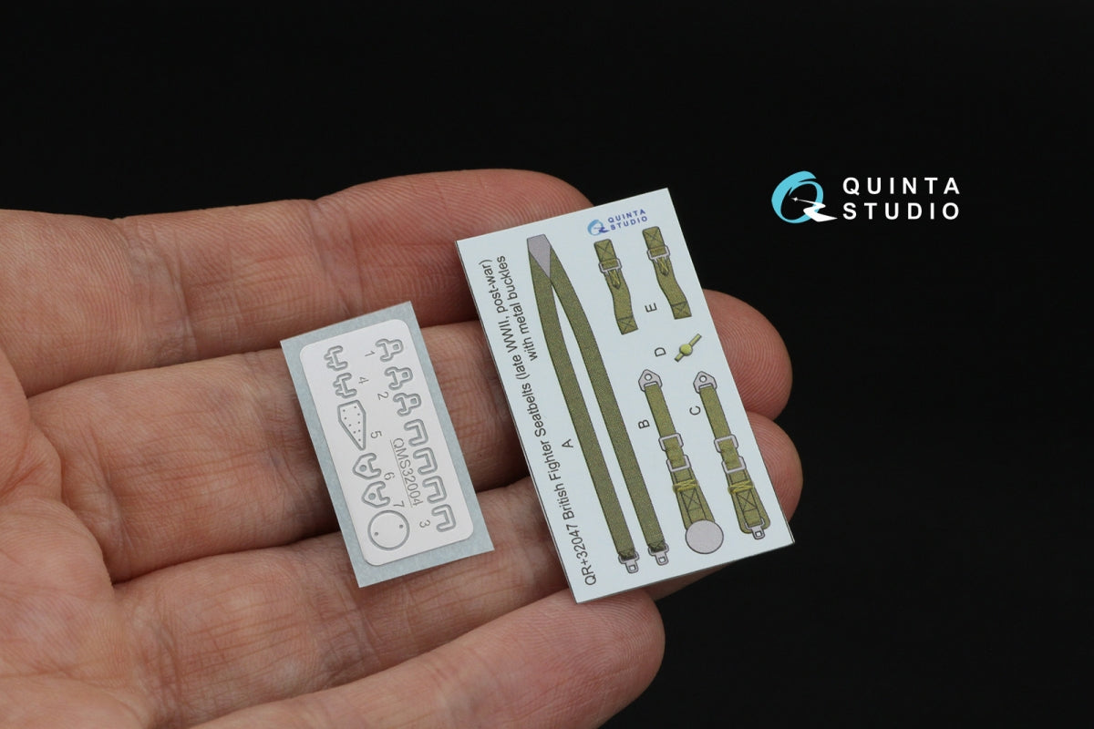 Quinta Studio QR+32047 British Fighter Seatbelts (late WWII, post-war) (with metal buckles) (All kits) 1/32 – Bild 2