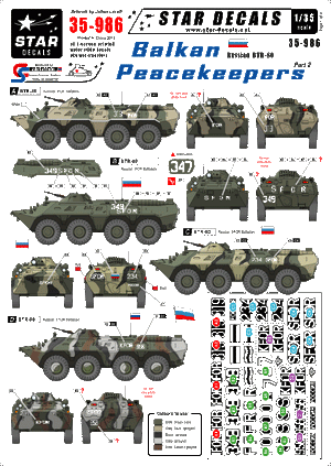 Star Decals 35-986 Balkan Peacekeepers #2 Russian BTR-80 1/35